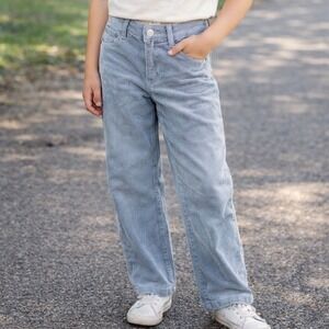 RSQ Kids Blue Corduroy Straight Leg Pants Size 10 Adjustable Waist